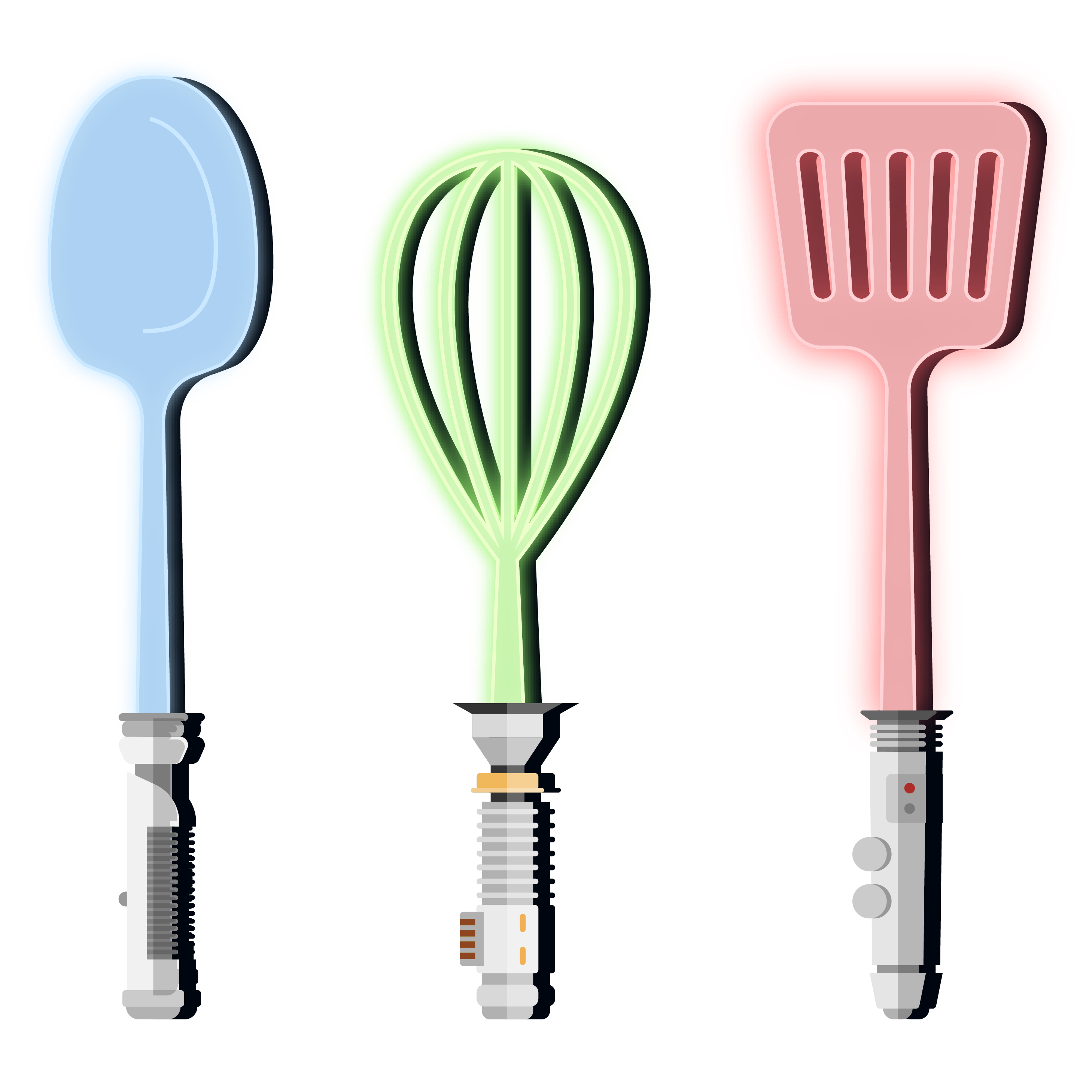 lightsabers in the shape of utensils